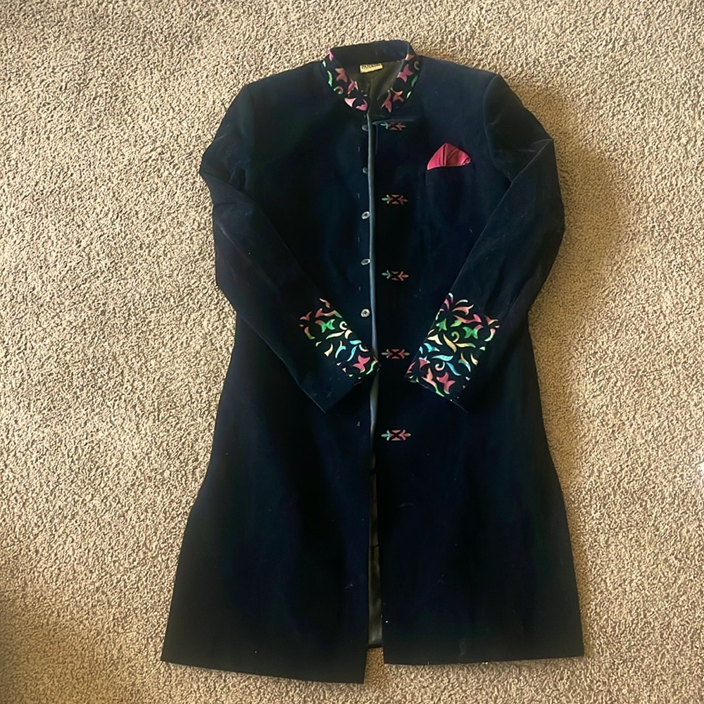 Panash Handmade Mens Sherwani Black Indian Traditional Wear